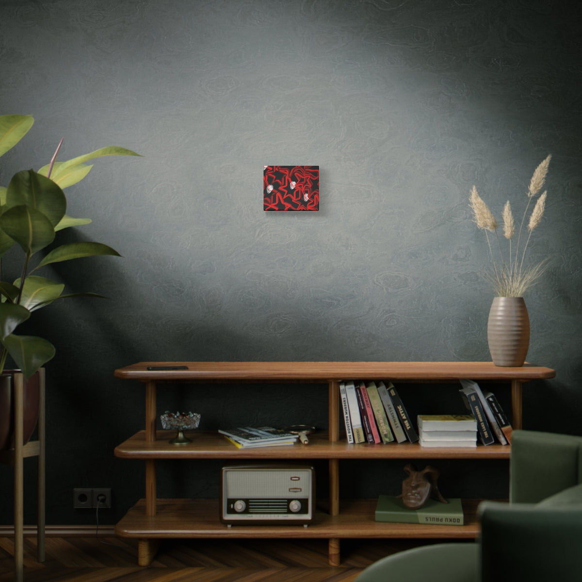 Abstract Stars Red & Black Graffiti Canvas