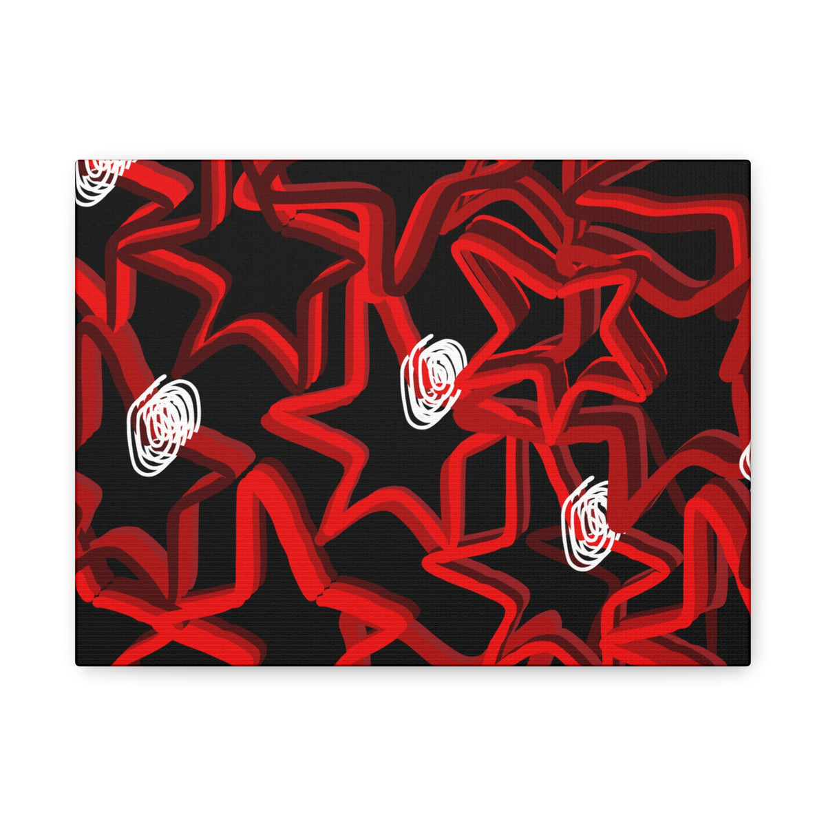 Abstract Stars Red & Black Graffiti Canvas