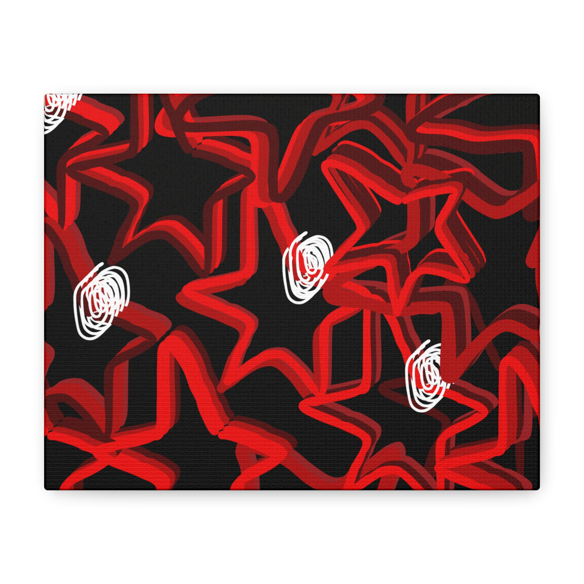 Abstract Stars  Red & Black Graffiti Canvas