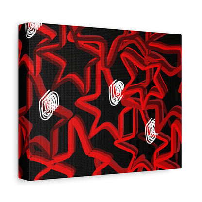 Abstract Stars  Red & Black Graffiti Canvas