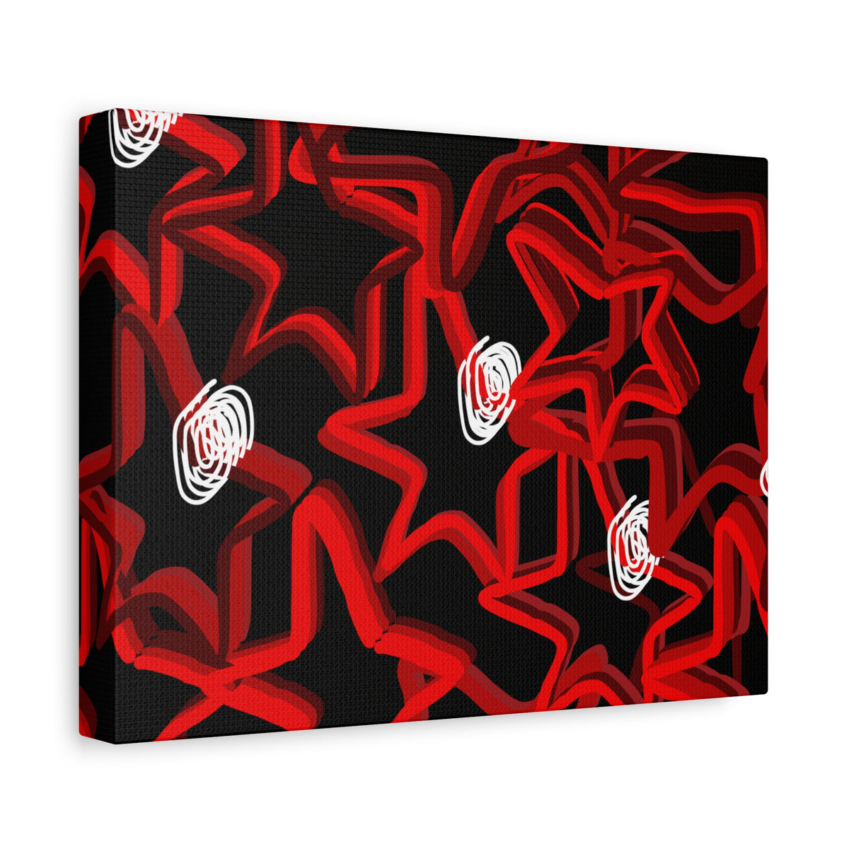 Abstract Stars  Red & Black Graffiti Canvas