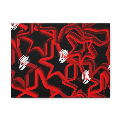 Abstract Stars  Red & Black Graffiti Canvas