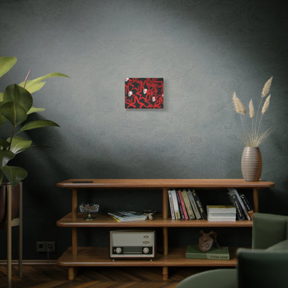 Abstract Stars  Red & Black Graffiti Canvas