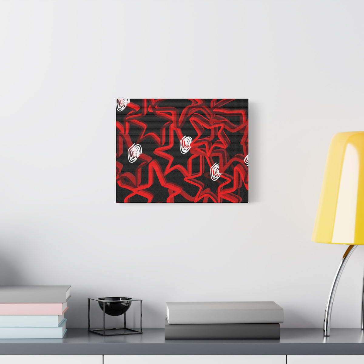 Abstract Stars  Red & Black Graffiti Canvas