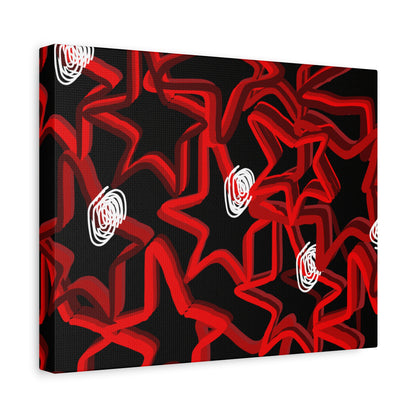 Abstract Stars  Red & Black Graffiti Canvas